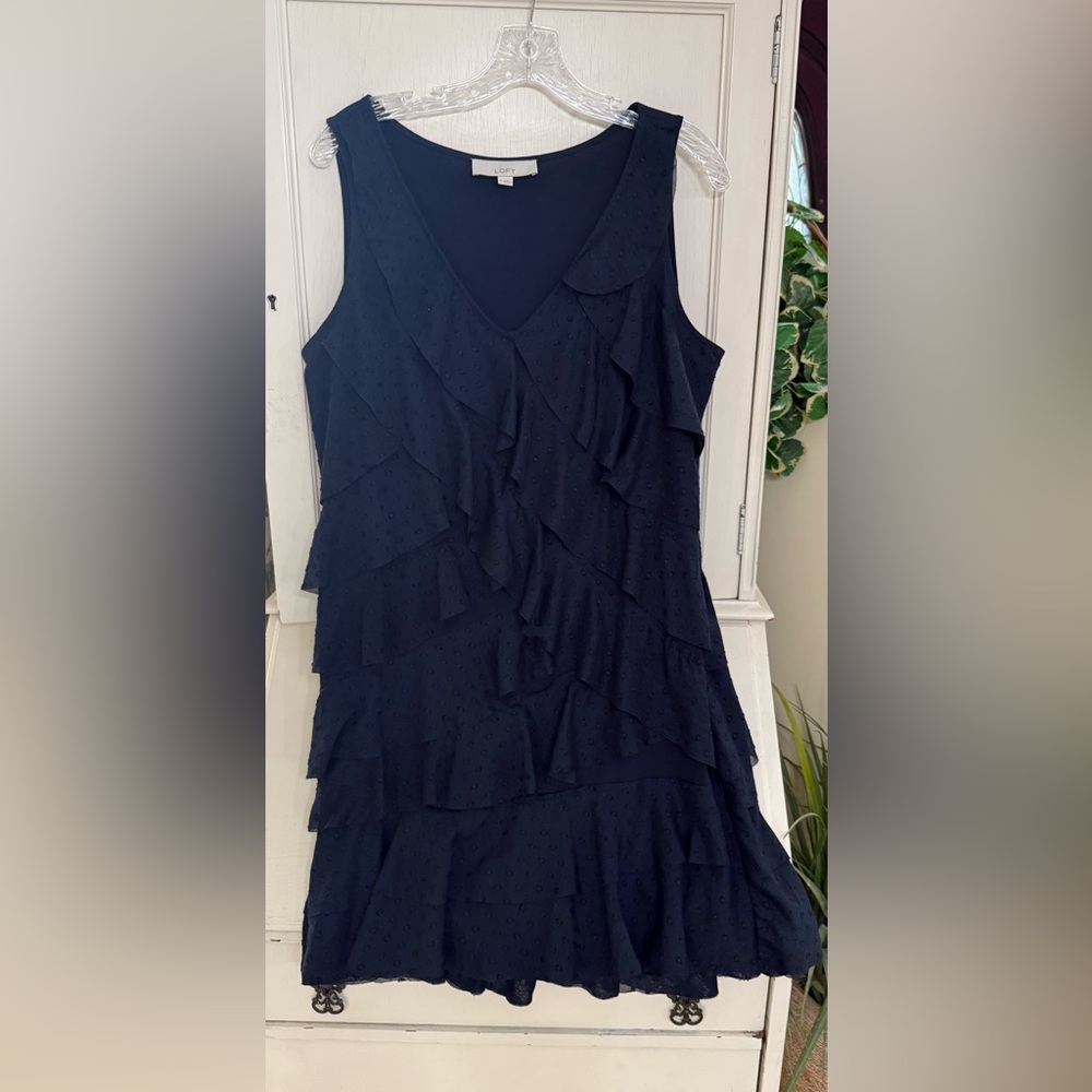 New Women’s LOFT NAVY TIERED
LAYER DRESS Size 14
